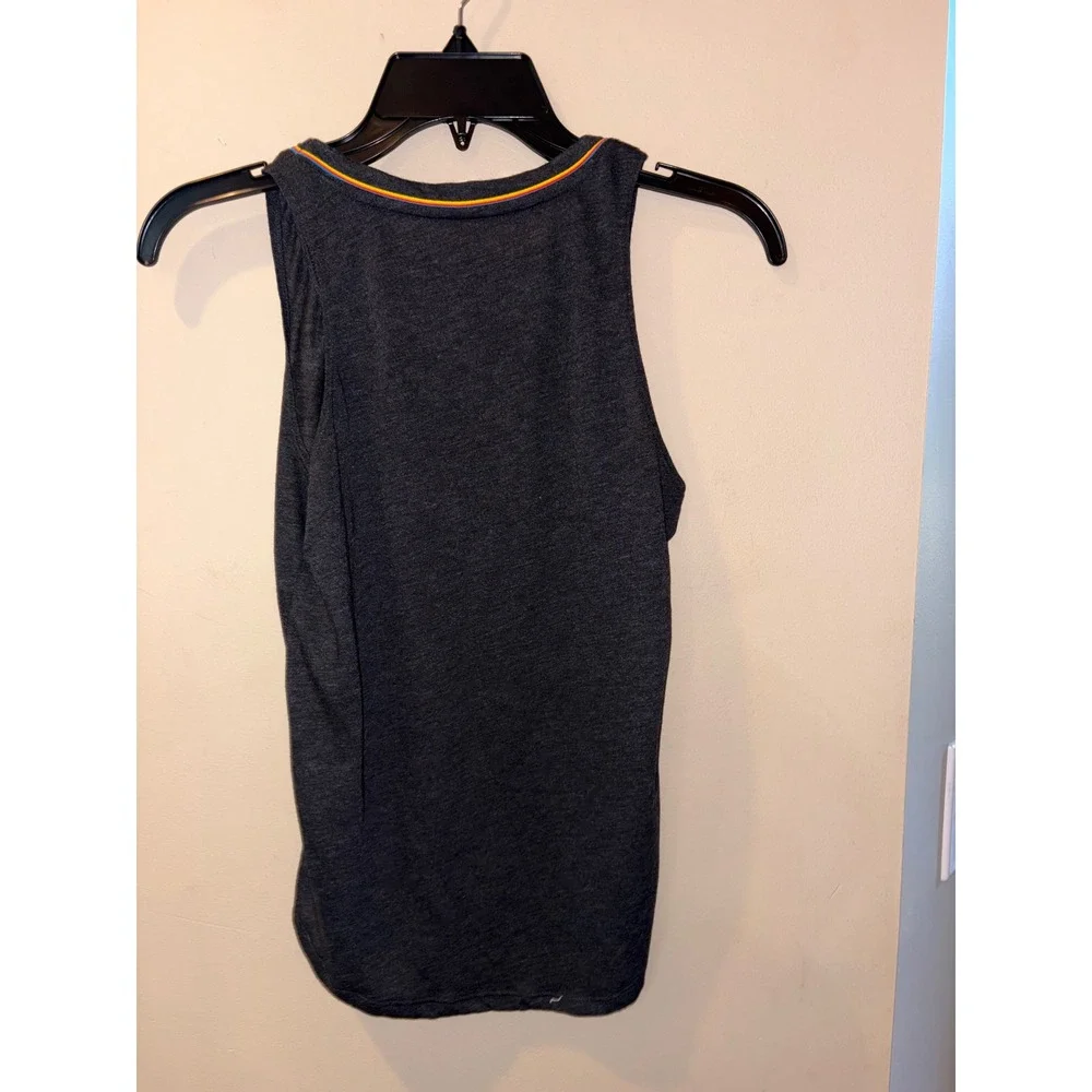 Nike Dri-FIT Womens‎ XS Charcoal Grey Rainbow Trim Athletic Tank Top